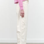 Amo Denim Designer Brand Anne Bowed High Waisted Jean in Sandy White 