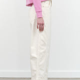 Amo Denim Designer Brand Anne Bowed High Waisted Jean in Sandy White 