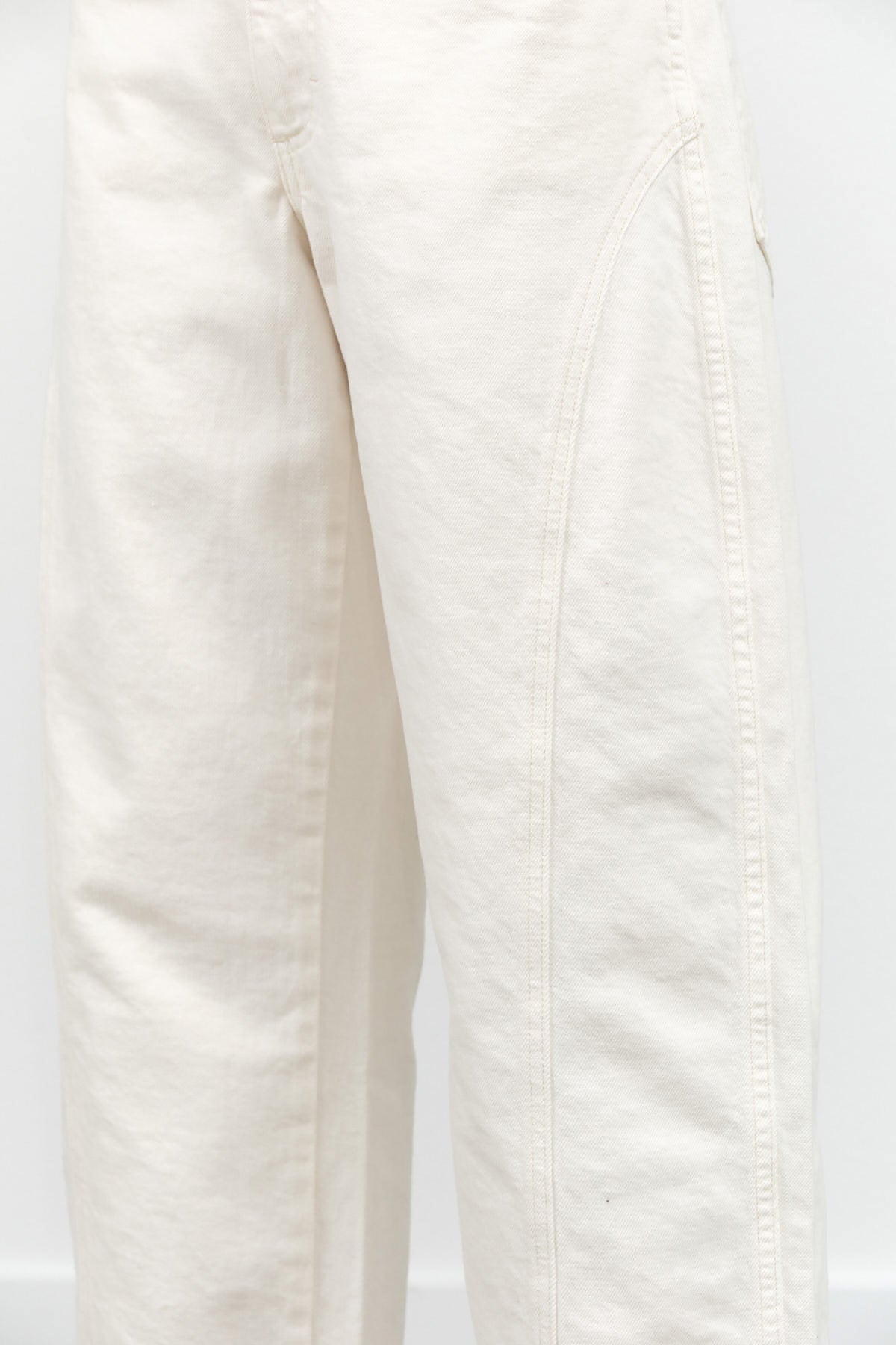 Anne Bowed High Waisted Jean Trouser in Sandy White by Amo Denim Designer Brand 