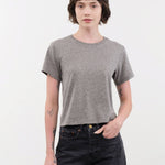 Amo Denim Apparel Womens Tees Babe Tee in Heather Grey