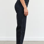 Amo Denim Designer Brand Wide Leg Billie Jean in So Good Dark Wash Blue 