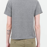 Back view of Classic Tee in Heather Grey