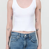 Crop Rib Top by Amo Denim in White