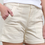 Pocket view of Easy Army Short in Bone