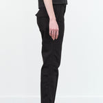 Amo Denim Designer Brand Easy Army Straight Leg Pant Trouser in Black