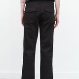 Amo Denim Designer Brand Easy Army Straight Leg Pant Trouser in Black with Pockets and Zipper