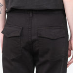 Easy Army Straight Leg Pant Trouser in Black with Pockets and Zipper by Designer Brand Amo Denim