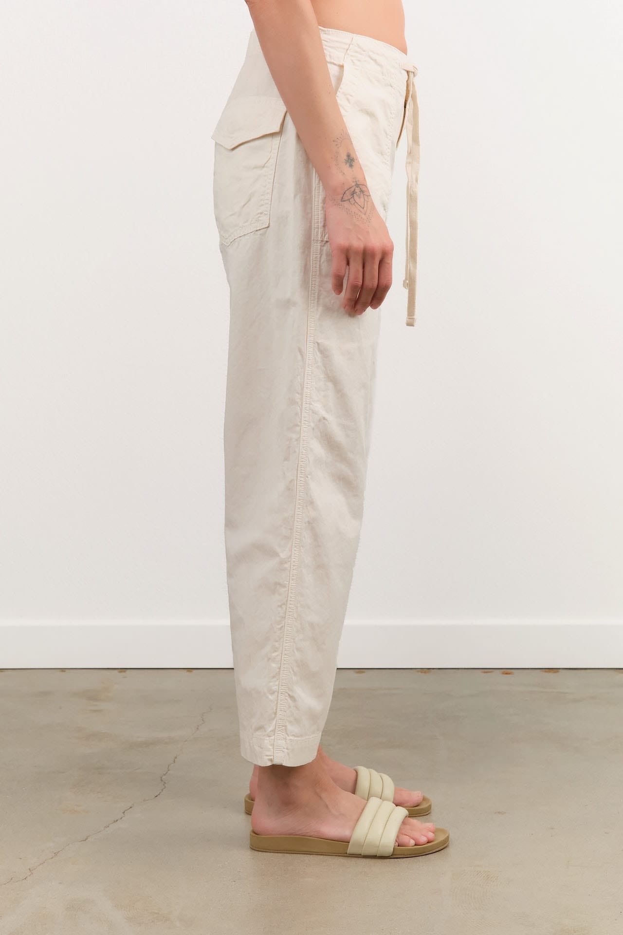 Amo Denim Apparel Womens Pants Easy Drawstring Slouch Crop Pant