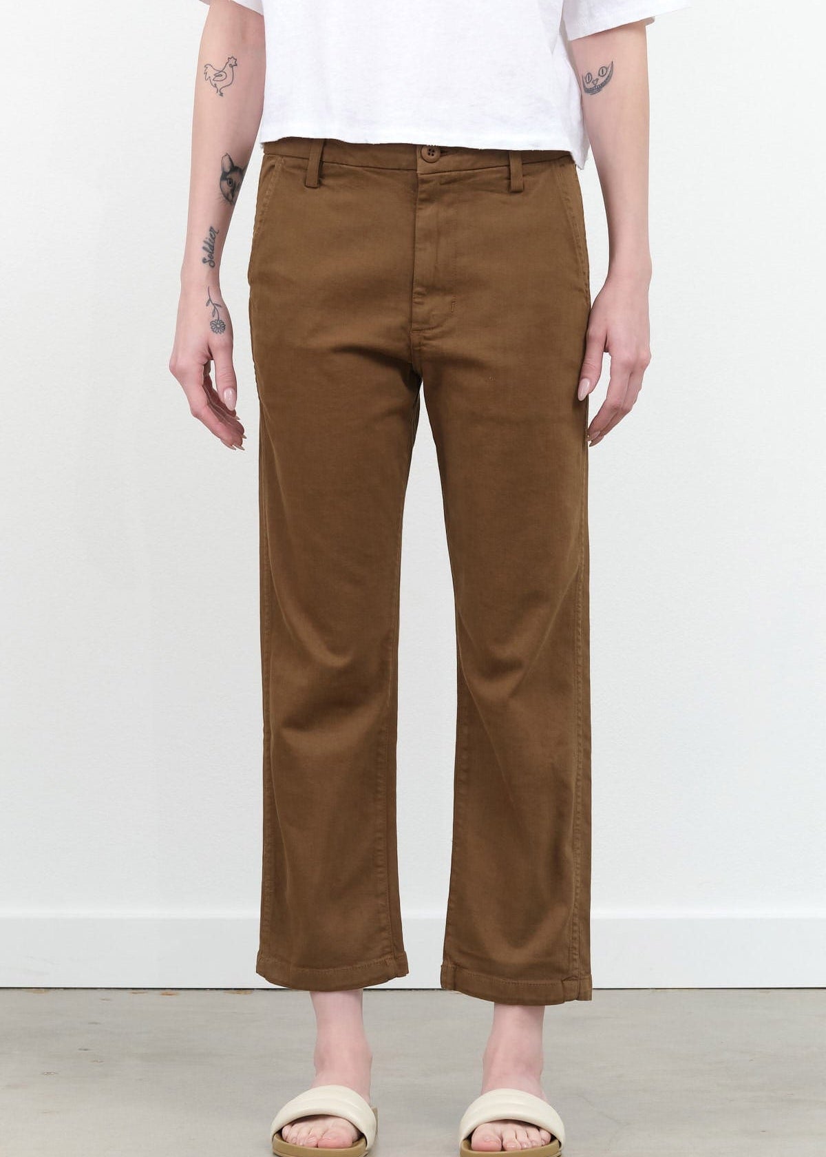 Amo Denim Apparel Womens Pants Easy Trouser Relaxed Crop Straight