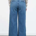 Blue Romance High Waisted Edith Wide Leg Trouser Jean in by Amo Denim Designer Brand