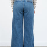 Blue Romance High Waisted Edith Wide Leg Trouser Jean in by Amo Denim Designer Brand