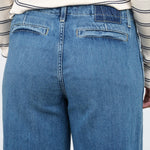 High Waisted Edith Wide Leg Trouser Jean in Romance Blue by Amo Denim Designer Brand