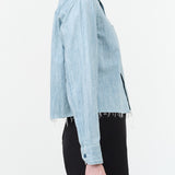 Ida Crop Button Up Shirt by Amo Denim in Scorcher Blue