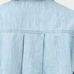 Amo Denim Ida Crop Shirt in Light Blue Scorcher Classic Button Up Denim Shirt