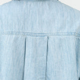 Amo Denim Ida Crop Shirt in Light Blue Scorcher Classic Button Up Denim Shirt