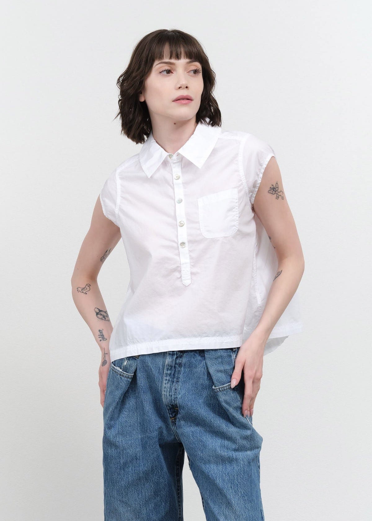 Amo Denim Apparel Womens Blouses Jacquiline Shirt White / XSmall