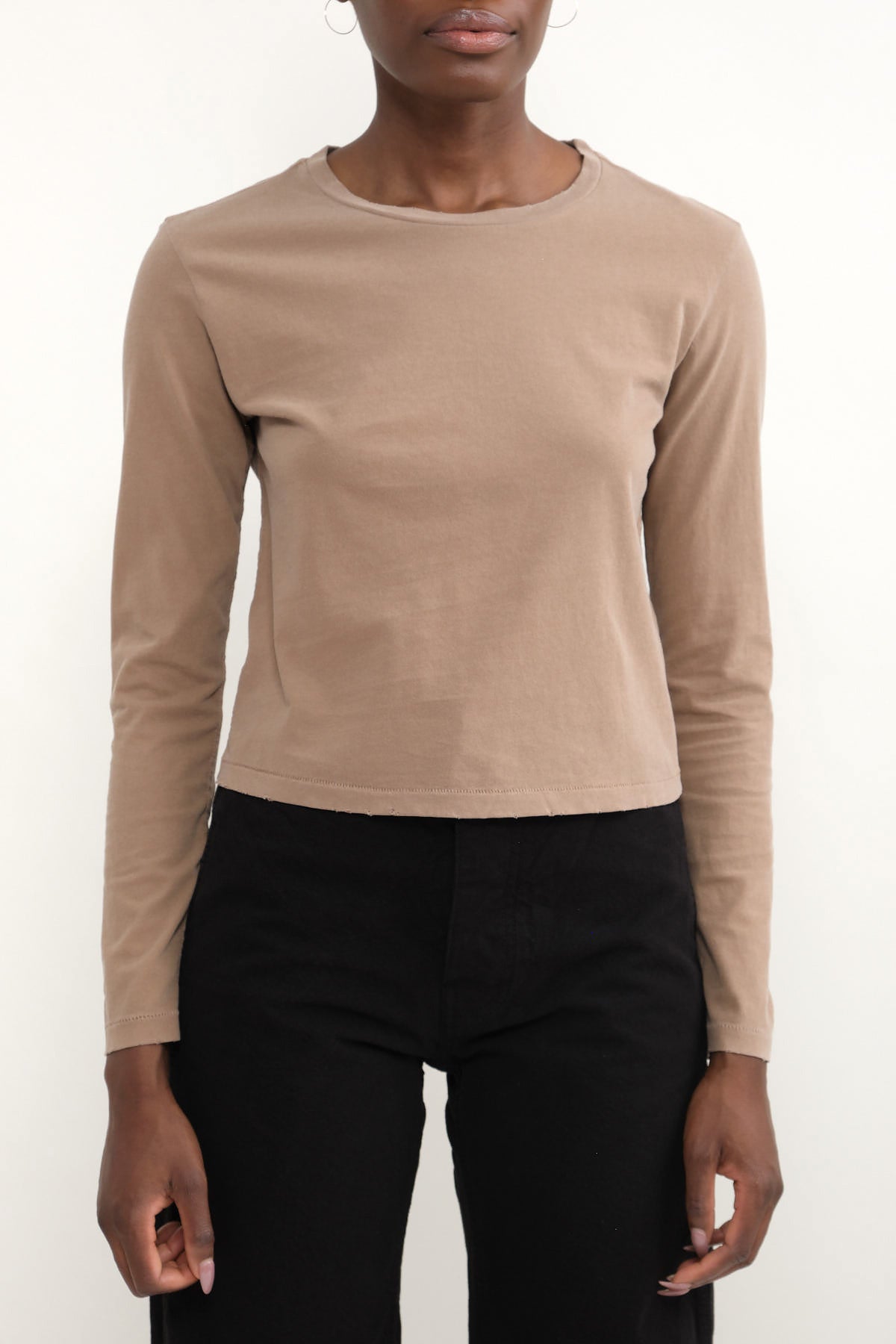 Front of L/S Babe Tee in Silt