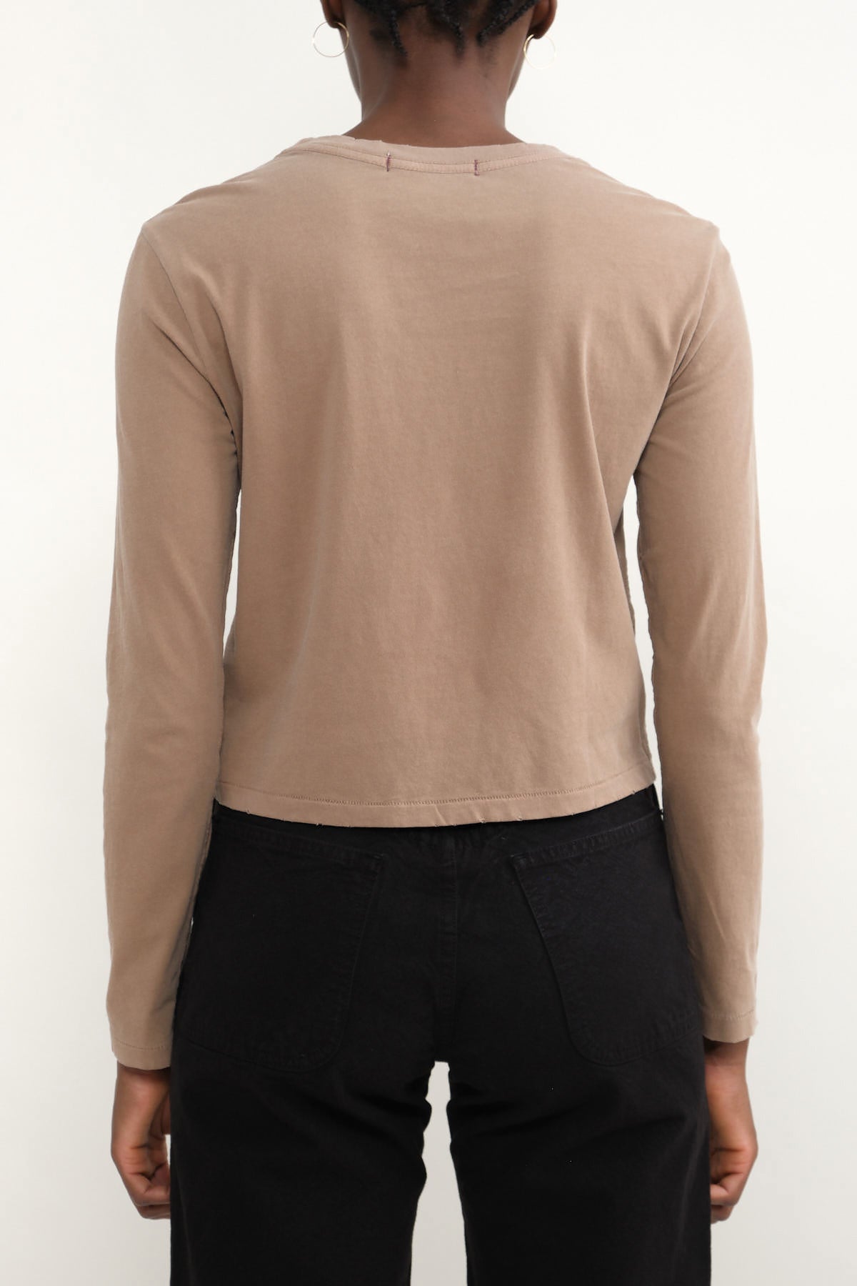 Back of L/S Babe Tee in Silt