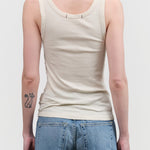 Layering Tank Top Sleeveless in Bone White by Amo Denim Designer Brand