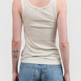 Layering Tank Top Sleeveless in Bone White by Amo Denim Designer Brand