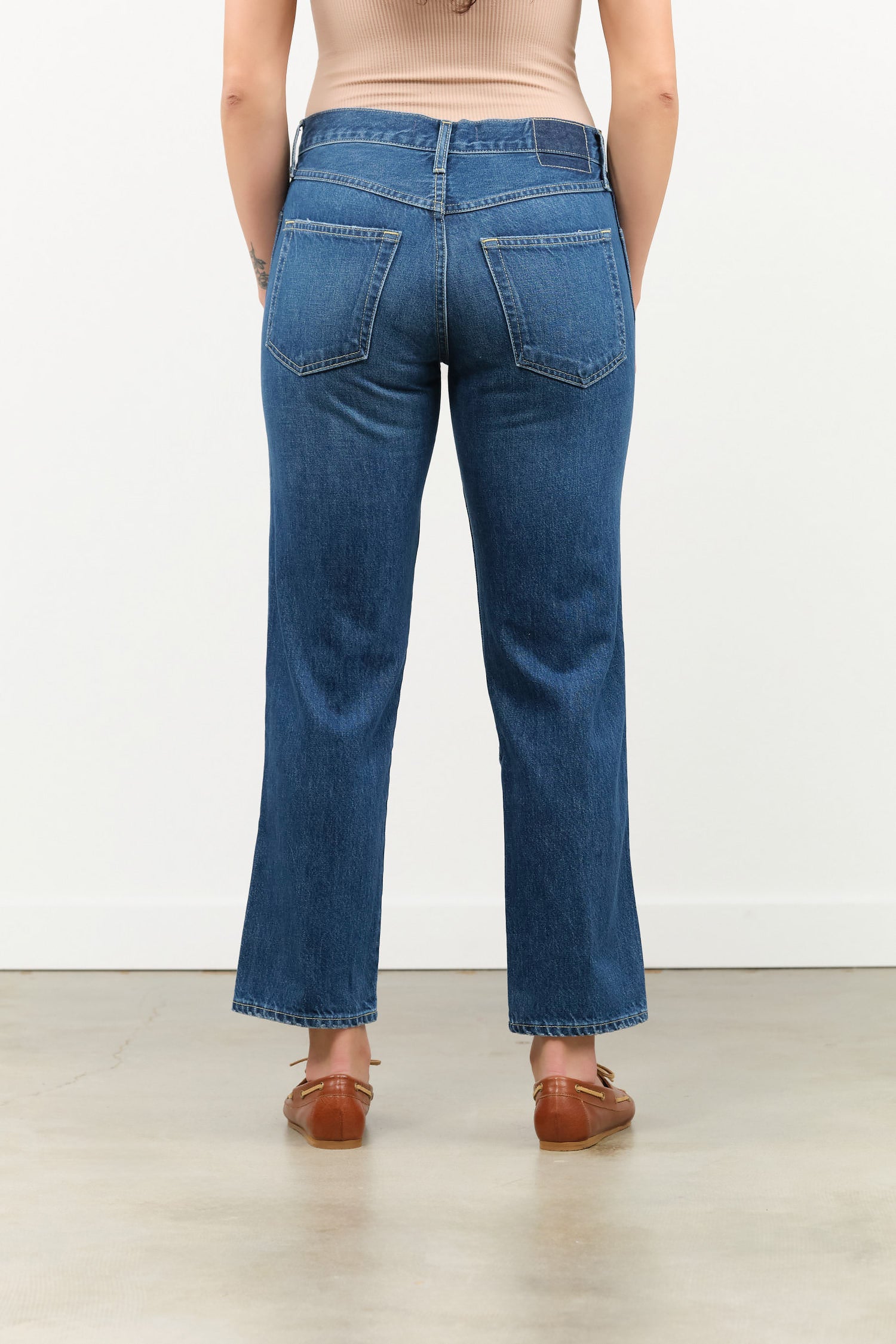 Mastermind Blue Wash Straight Leg Libby Jean by Amo Denim Brand