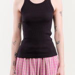 Amo Denim Apparel Womens Tees Long Rib Tank in Vintage Black