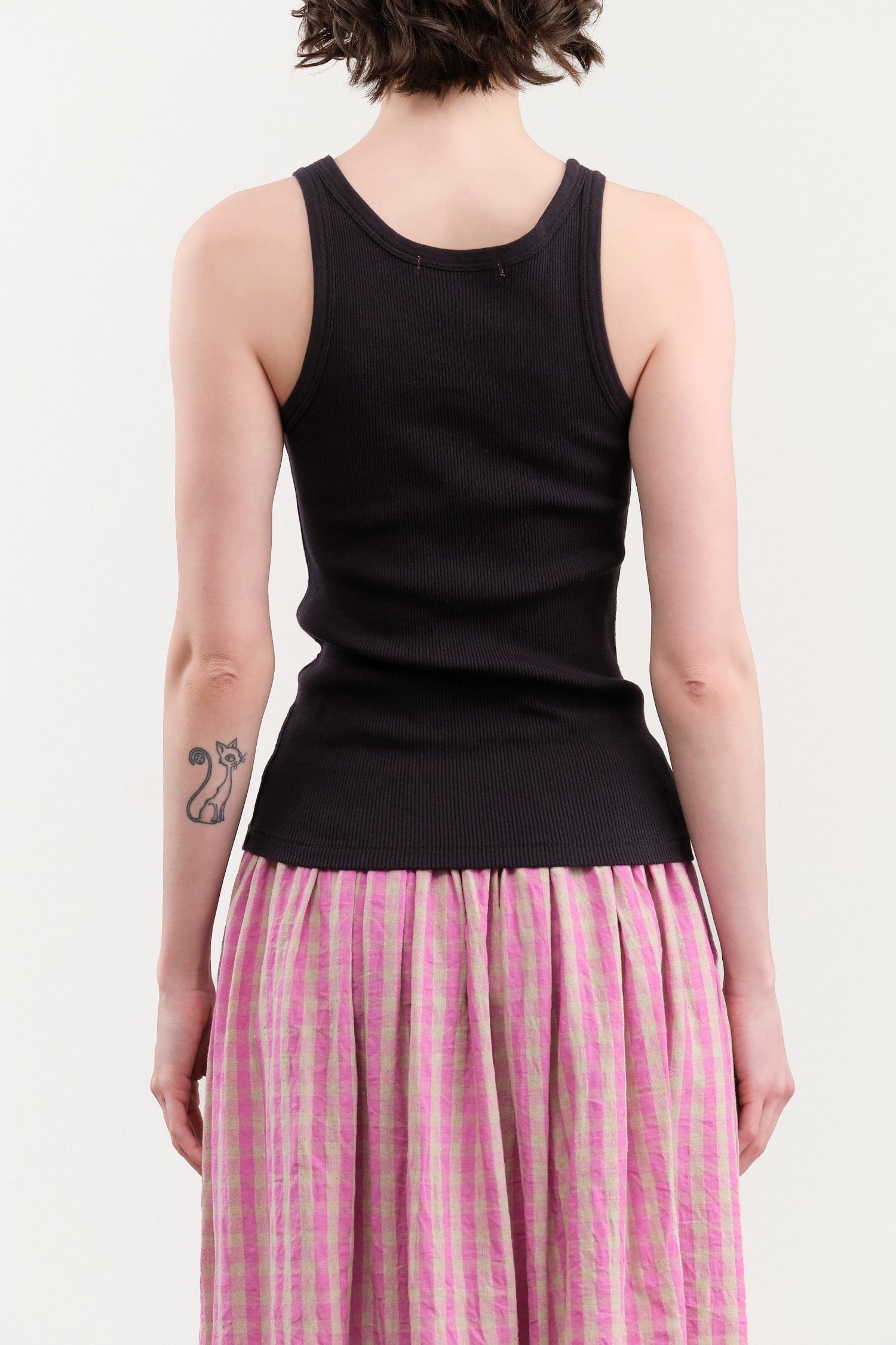 Amo Denim Apparel Womens Tees Long Rib Tank in Vintage Black