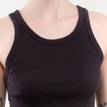 Amo Denim Apparel Womens Tees Long Rib Tank in Vintage Black