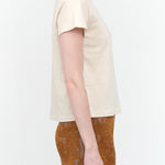 Amo Denim Brand Crew Neck Short Sleeve  Love Tee in Bone Creme