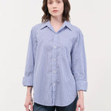 Amo Denim Apparel Womens Blouses Ruth Oversized Shirt in Blue Multi Stripe