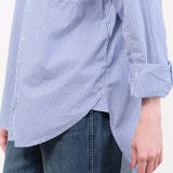 Amo Denim Apparel Womens Blouses Ruth Oversized Shirt in Blue Multi Stripe