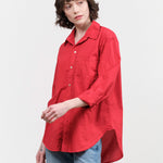 Amo Denim Ruth Oversized Shirt in Cherry