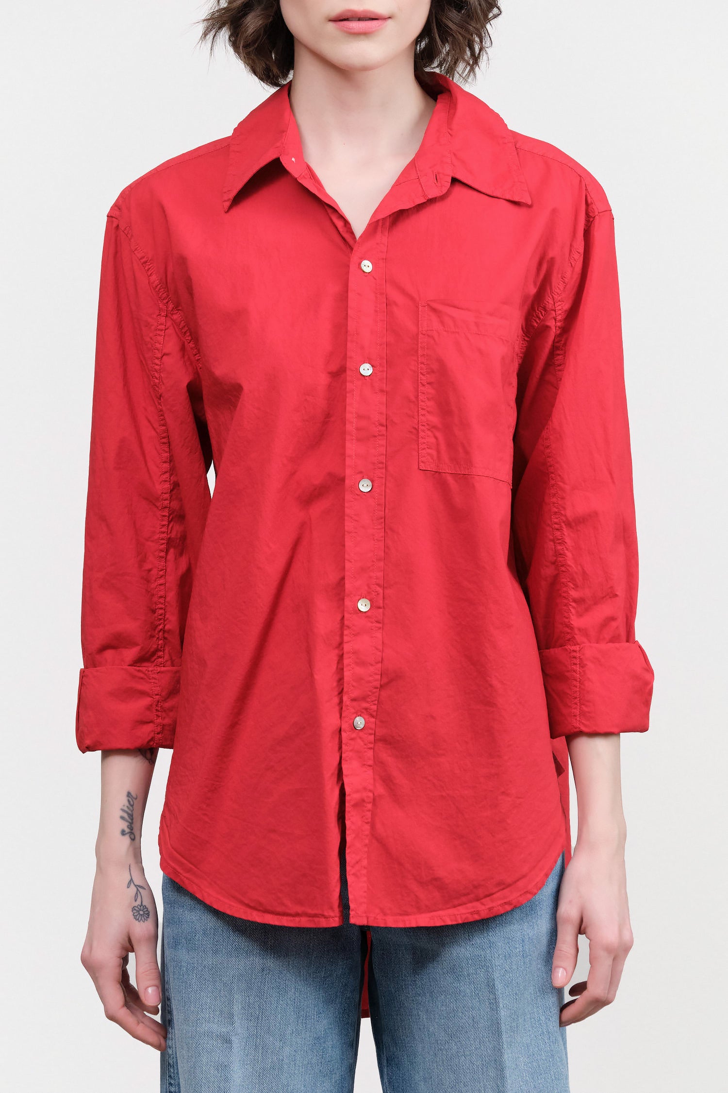 Ruth Oversized Shirt by Amo Denim in Cherry