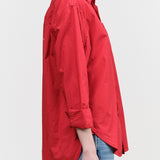 Amo Denim Ruth Oversized Shirt in Cherry Red