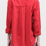 Cherry Red Ruth Oversized Button Up Shirt Blouse by Amo Denim Designer Brand 