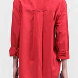 Cherry Red Ruth Oversized Button Up Shirt Blouse by Amo Denim Designer Brand 