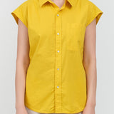 Front view of Ruth Sleeveless Shirt in Lemon