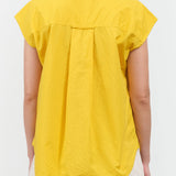 Back view of Ruth Sleeveless Shirt in Lemon