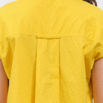 Upper back view of Ruth Sleeveless Shirt in Lemon