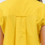 Upper back view of Ruth Sleeveless Shirt in Lemon