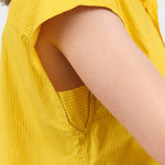 Armpit view of Ruth Sleeveless Shirt in Lemon