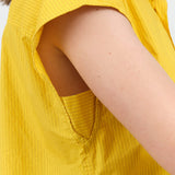 Armpit view of Ruth Sleeveless Shirt in Lemon