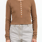 Sassy Henley by Amo Denim in Walnut