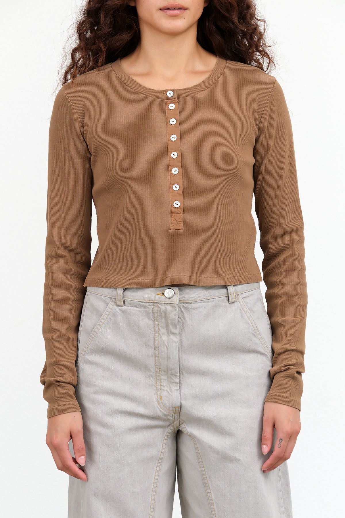 Sassy Henley by Amo Denim in Walnut