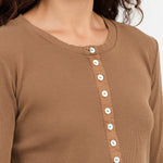 Walnut Sassy Henley by Amo Denim