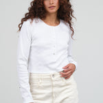 Amo Denim Sassy Henley in White