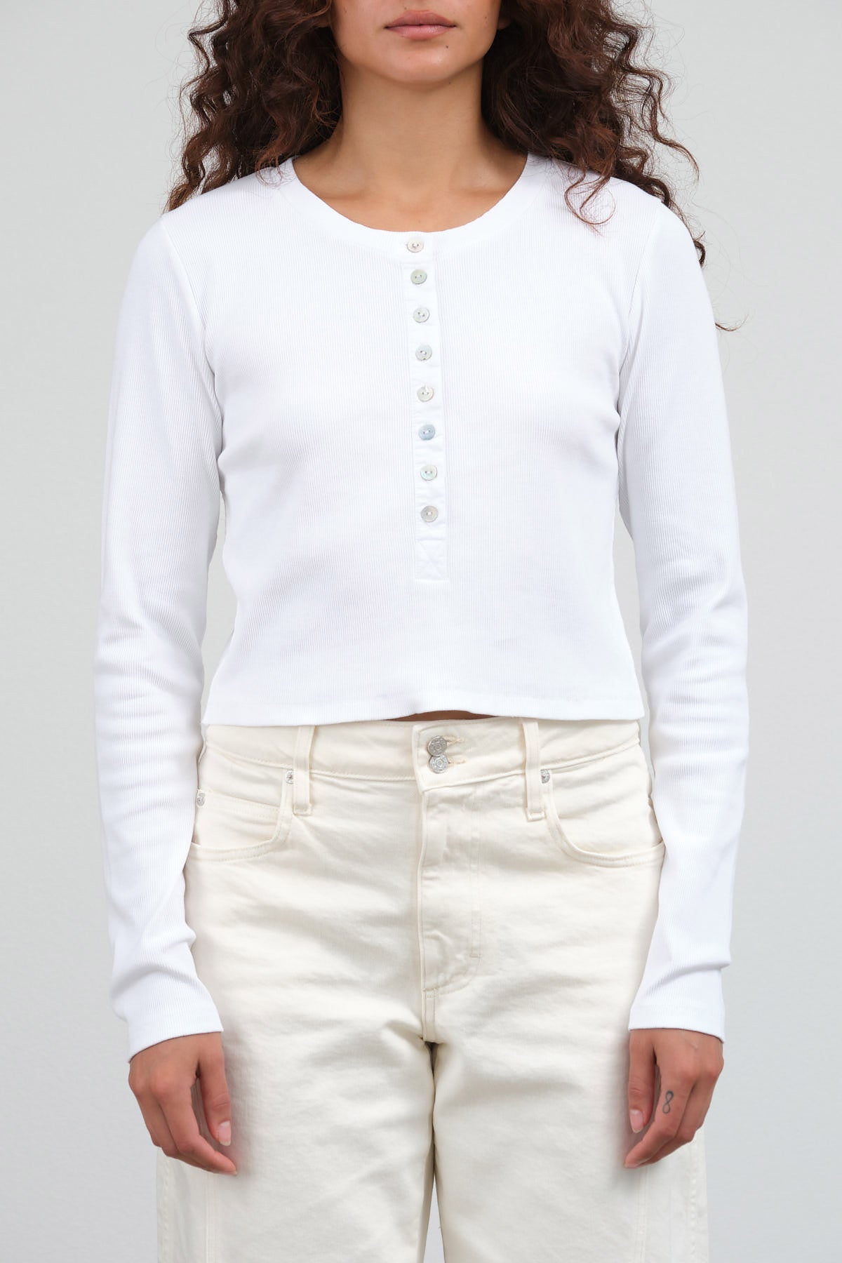 Sassy Henley by Amo Denim in White