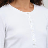 White Sassy Henley by Amo Denim