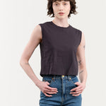 Amo Denim Apparel Womens Tees Sleeveless Babe Tee in Vintage Black
