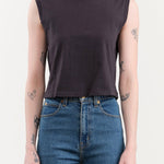 Amo Denim Apparel Womens Tees Sleeveless Babe Tee in Vintage Black